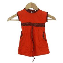 Orange 100% Cotton Printed Dress For Girls - f27.5.54