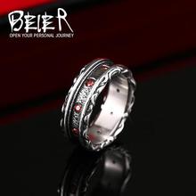 Beier New Designed Cool Retro Gothic Ring With Red Stone