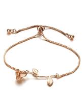 Metal Rose Detail Link Bracelet 1pc