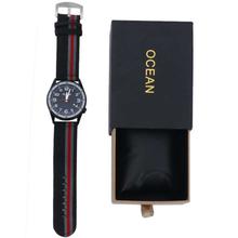 Ocean Black Round Dial Analog Watch For Men - Red/Grey