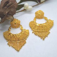 Gold Plated Chandbali Designed Tassel Earrings for Women