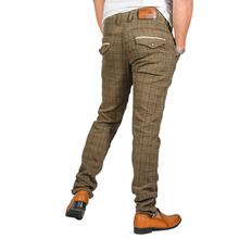 Virjeans Stretchable Cotton Check Chinos Pant for Men (VJC 713) Grey