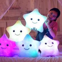 Luminous Pillow Star Cushion Colorful Glowing Pillow Plush