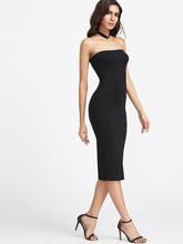 Black Skinny Bandeau Dress