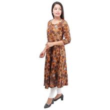 Orange/Navy Printed Umbrella Designed Kurti For Women