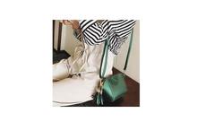 Ink Green PU Leather Tassel Bucket Shaped Cross Body Bag For Women