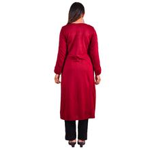 Paislei maroon A-line Kurti with Dhaka work For Women - AW-1920-53