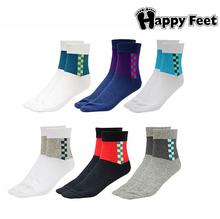 Happy Feet Pack of 6 Pairs of Checked Socks for Men (1009)