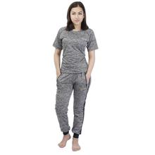 Knitted Cotton Sports Summer T-Shirt & Jogger Set For Women