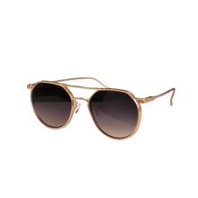 UV Protection Golden Metal Framed Round Sunglassess