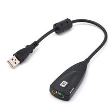 JZYuan 5HV2 External USB 2.0 Sound Card 7.1 Channel Adapter USB to 3D Virtual Audio Headset Microphone 3.5mm Jack For Laptop PC