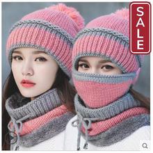 SALE-Thick warm mask_Korean tide knitted hat wool ear