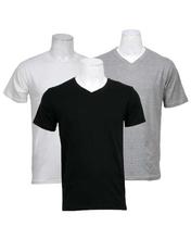 Pack Of 2 V-Neck T-Shirts For Men - Black/Grey