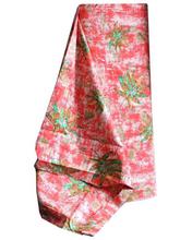 Red/Beige Cotton Leaf Printed Unstitched Fabric For Women- 2 meters