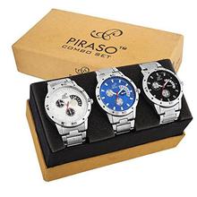 PIRASO Pack of 3 Multicolour Analog Analog Watch for Men and Boys