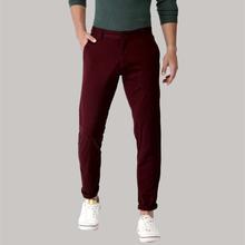 Maroon Stretchable Cotton Chinos For Men By Nyptra