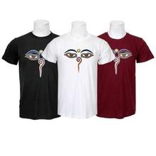 Pack Of 3 Eye Printed 100% Cotton T-Shirt For Men-Black/Blue/Maroon