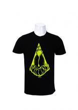 Wosa -  Round Neck Wear Black Momo Printed Round Neck T-Shirt For Men