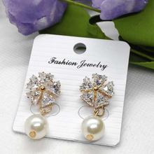 Faux Pearl Drop Flower Designed Top Earrings for Women