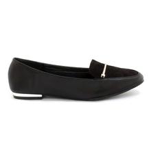 DMK Black Plain Pump Flat Shoes For Women - 36064