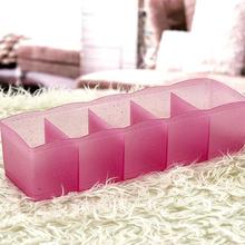 1Pc Plastic Five Grid Drawer Organizer Socks Storage Box Multi-function Desktop Underwear Jewelry Cosmetics Makeup Storage Box