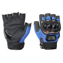 Pro-Biker Half Gloves For Men - Black & Blue