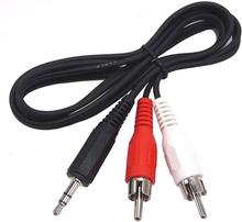 Audio Jack 3.5mm Stereo Male to Male 2 RCA Audio Speaker AUX Cable Cord Lotus 2 in 1 Audio Cable AV Jack 1.5M Cable