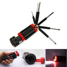 8 In 1 Multi-Function Screw Driver Kit- 6 LED Torch Light Tools Set