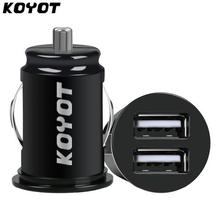 KOYOT Mini Dual USB Car Charger For Mobile Phone GPS 12V 2.1A Dual USB Car Charger Adapter Mobile Phone Charger for iPhone X 8