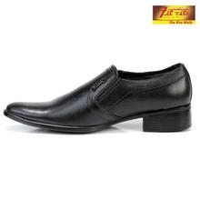 Fitrite Black Leather Pointed Toe Formal Slip-On Shoes For Men (5851)