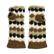 Brown/White Textured Woolen Hand Warmer - Unisex