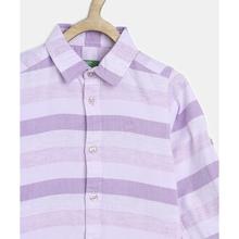 United Colors of Benetton Boys Striped Casual Purple Shirt