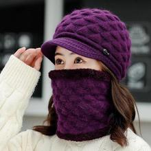 Double layer design winter hats for women warm rabbit fur