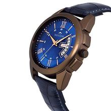 SWISSTONE Leather Strap Analogue Blue Dial Men's Wrist Watch