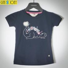 Gini & Jony Navy Blue Printed Round Neck T-Shirt For Girls