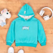 Cyan Blue Fleece Pullover Winter Hoodie For Baby Boy