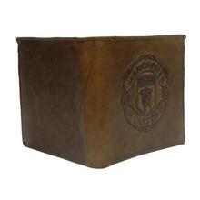 Yellowish Brown Fold Manchester United Fc Logo Wallet For Men