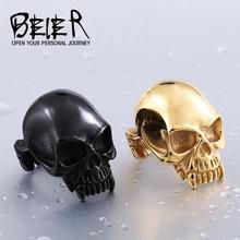 BEIER  new store 316L Stainless Steel Skull  ring top
