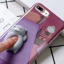 3D Cute Soft Silicone Squishy Cat Iphone Case