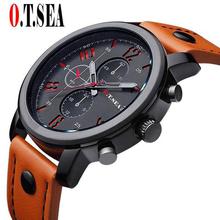 SALE- Hot Sales O.T.SEA Brand Pu Leather Watches Men