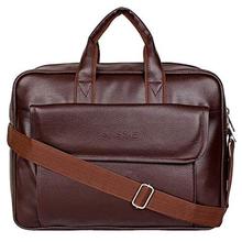 Sassie Leatherette 12 LTR Brown Office Bag, Laptop Briefase,