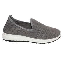 Grey Mesh Casual Slip-On Shoes For Women