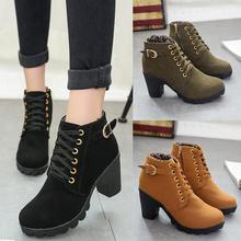 Boots Women Shoes Women Fashion High Heel Lace Up Ankle