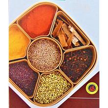 MIR Woven Sq Masala Rangoli Box (Dabba) - 7 Sections, 700ml,