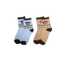 Combo Of 3 Pair Printed Socks For Kids -Blue/Grey