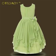 Summer Kids Embroidered Lace Flower Girls Dress Formal Girl Dresses for Party Wedding Children Sequined Prom Dresses with Tail