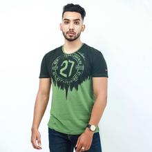 Being Human Green Round Neck 27 Printed T-Shirt For Men