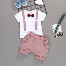 Summer Kids Boys Bow Clothes Sets Baby Gentleman High Qulity