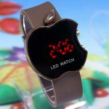 LED Digital Black Dial Apple Shape Kids Watch ( Black Brown )