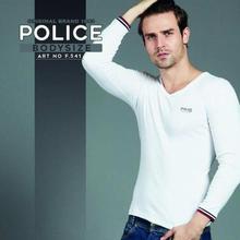 Police F541 Bodysize V Neck Cotton T-Shirt - White